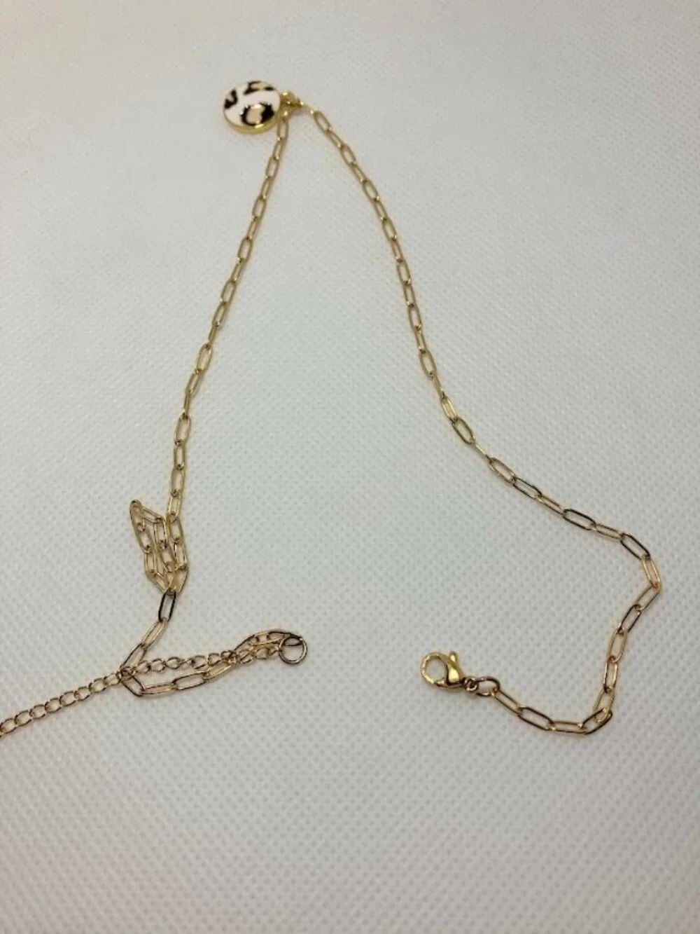 Plunder Design Leopard Print Pendant On Gold Toned Paper Clip Link Chain Gift